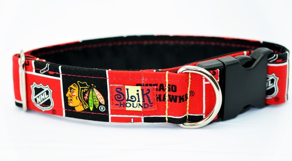 Chicago Black Hawks Themed Pop Fashion Dog Collar - SLiK Hound Dog Collar - Dog Collar [shop-name] - SLiK Hound Dog Collar - quality dog collar [product-type] - best dog collar Dog Collar - long lasting dog collar 